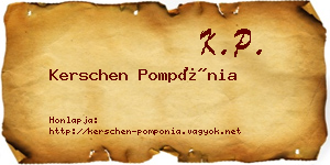 Kerschen Pompónia névjegykártya